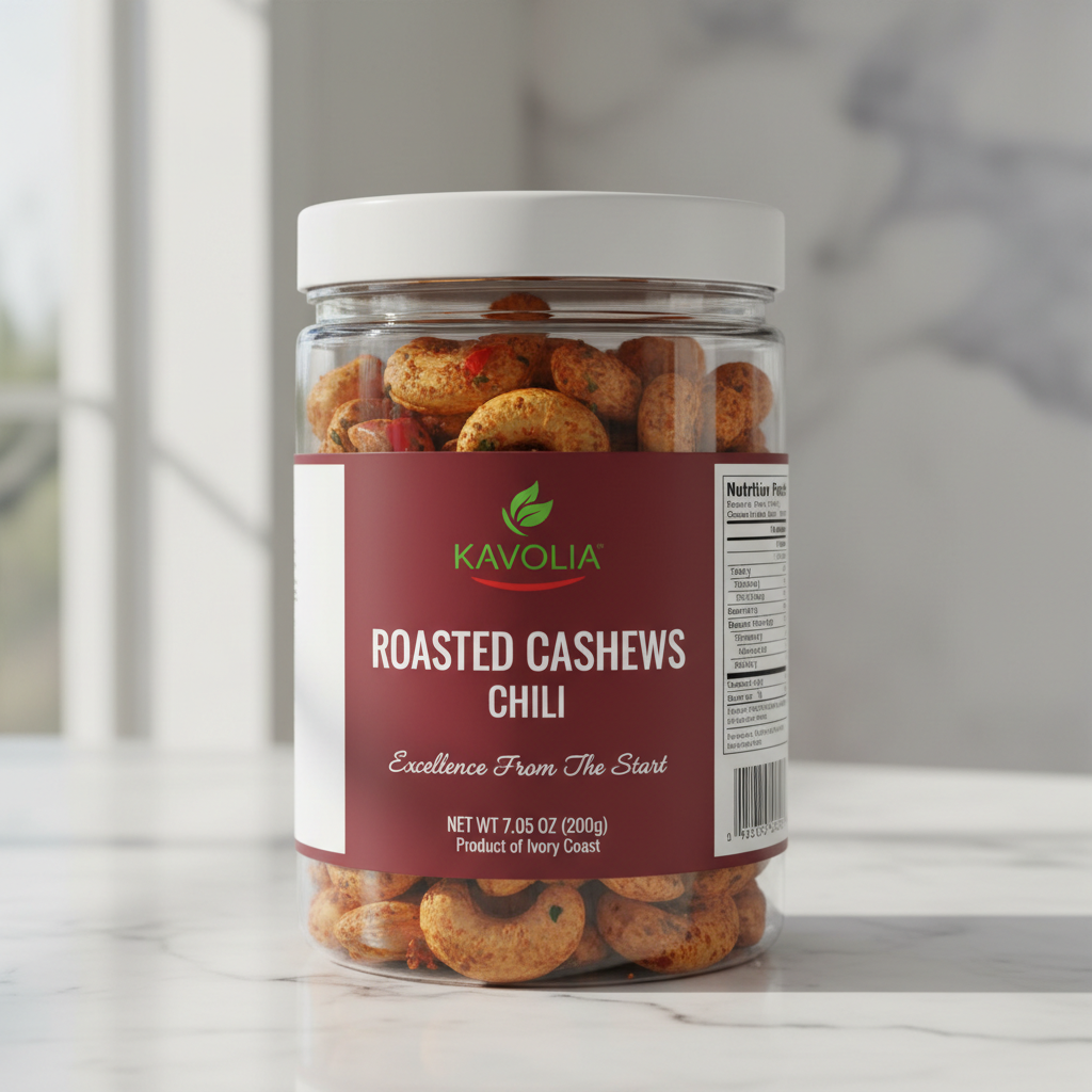 Kavolia Roasted Cashews Chili jar kitchen