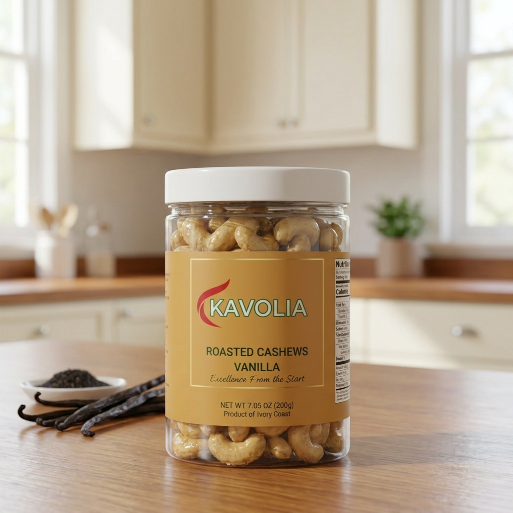 Kavolia Roasted Cashews Vanilla jar